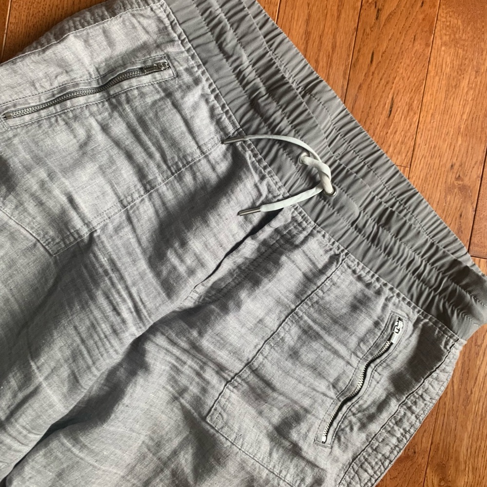 Athleta cropped linen joggers - grey, sz 12